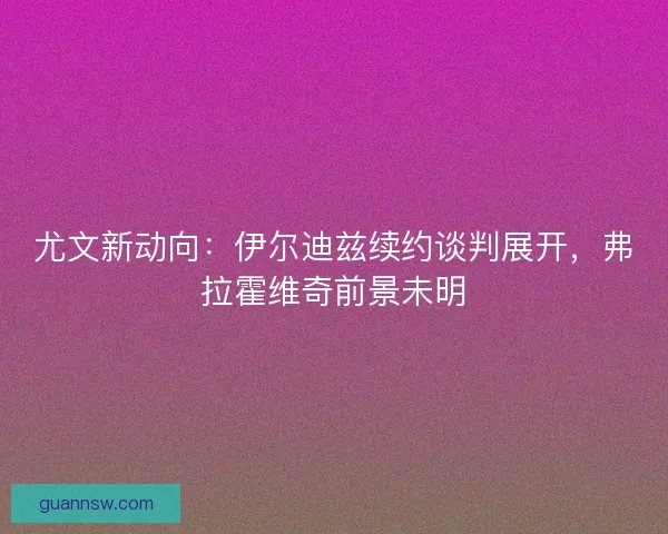 尤文新动向：伊尔迪兹续约谈判展开，弗拉霍维奇前景未明