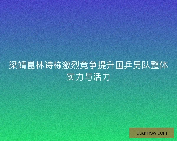 梁靖崑林诗栋激烈竞争提升国乒男队整体实力与活力