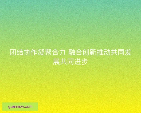团结协作凝聚合力 融合创新推动共同发展共同进步