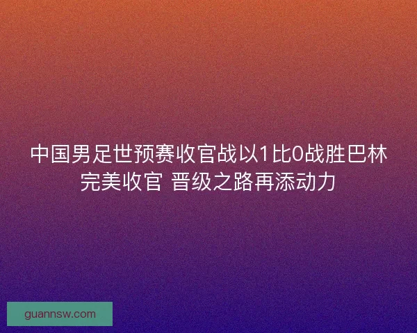 中国男足世预赛收官战以1比0战胜巴林完美收官 晋级之路再添动力